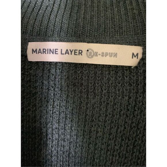 Marine Layer 1/4 zip sweater pullover green men's size medium - Picture 3 of 4